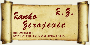 Ranko Zirojević vizit kartica